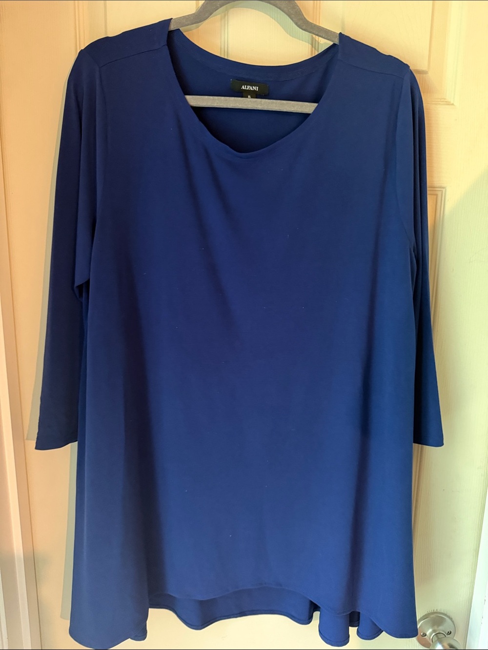 Alfani Navy Blue Scoop Neck Tunic Top